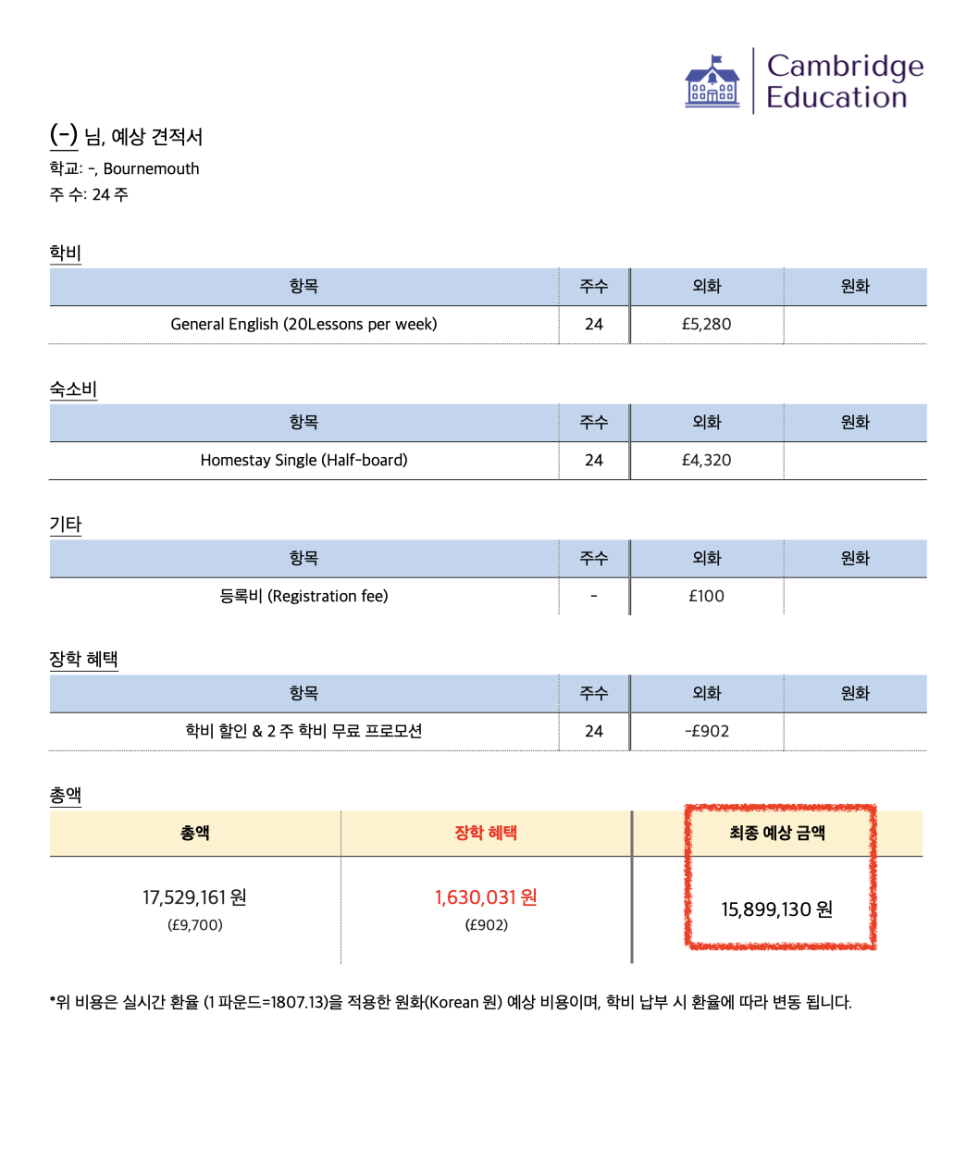 영국 어학연수 비용 도시별 차이 총 정리