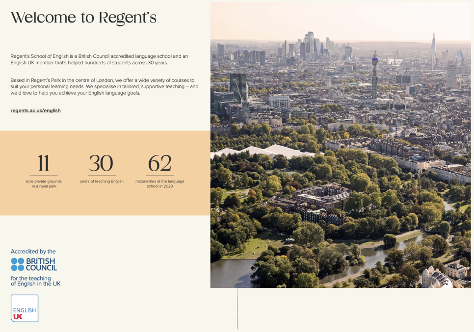 영국 공무원 어학연수를 고려 중이시라면? - 런던 대학 부설 어학원 Regent's University London (with. 영국어학연수비용)