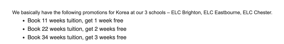 브라이튼 명문 어학원 추천! ELC 브라이튼 어학원 최신 프로모션 안내