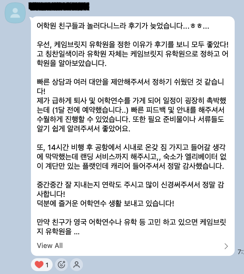카카오톡 후기